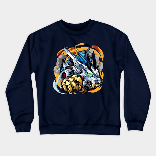 Wild White Tiger Like Robot from Japan Crewneck Sweatshirt by Ashmish